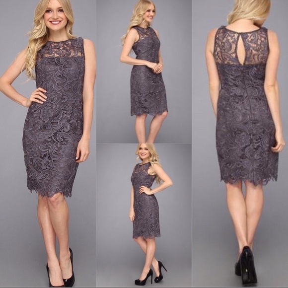 Adrianna Papell lace sleeveless cocktail dress - Picture 3 of 8